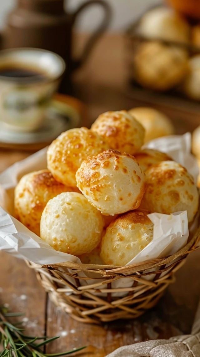 Basket of pão de queijo with morning coffee at Le Réveil, Upper East Side